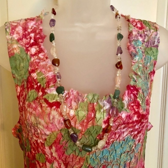 Genuine Gem Stone Necklace Amethyst Rose Quartz Blue Green Chic Classy Chic - Picture 4 of 8